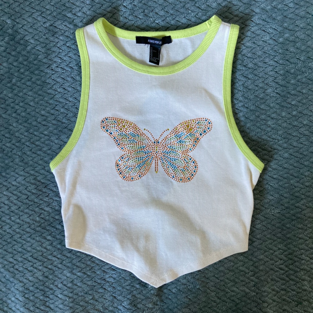 Forever 21 Butterfly Jeweled Bandanna Top